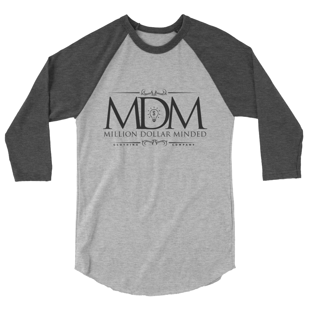 MDM Classy Black Text 3/4 Sleeve Shirt