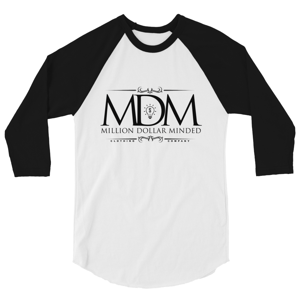 MDM Classy Black Text 3/4 Sleeve Shirt