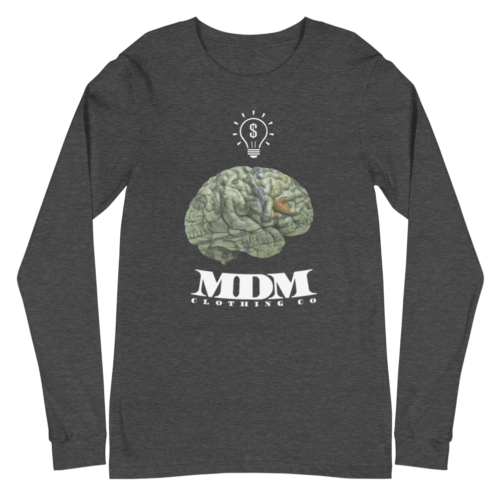 MDM Money On My Mind White Text Long Sleeve Tee