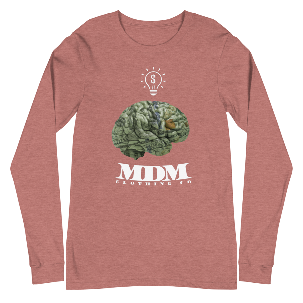 MDM Money On My Mind White Text Long Sleeve Tee