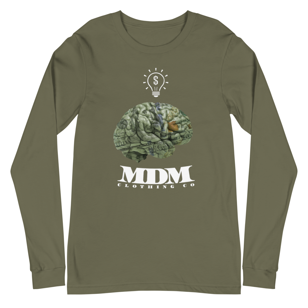 MDM Money On My Mind White Text Long Sleeve Tee