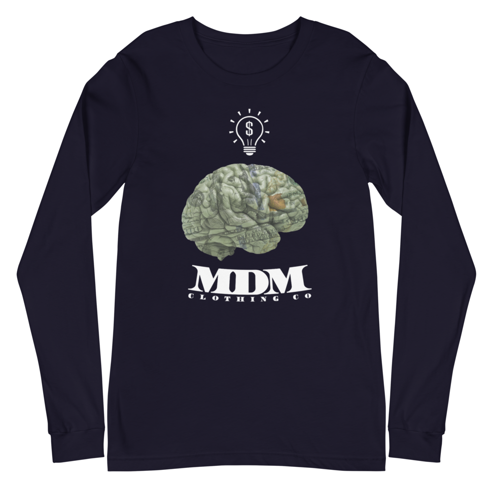 MDM Money On My Mind White Text Long Sleeve Tee