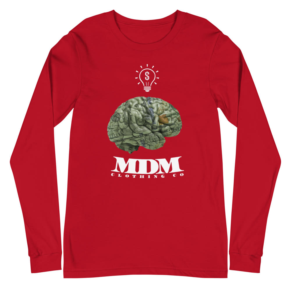 MDM Money On My Mind White Text Long Sleeve Tee