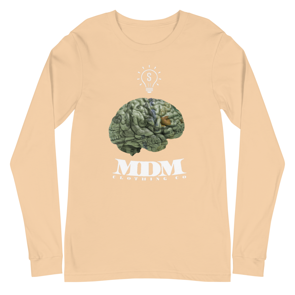 MDM Money On My Mind White Text Long Sleeve Tee