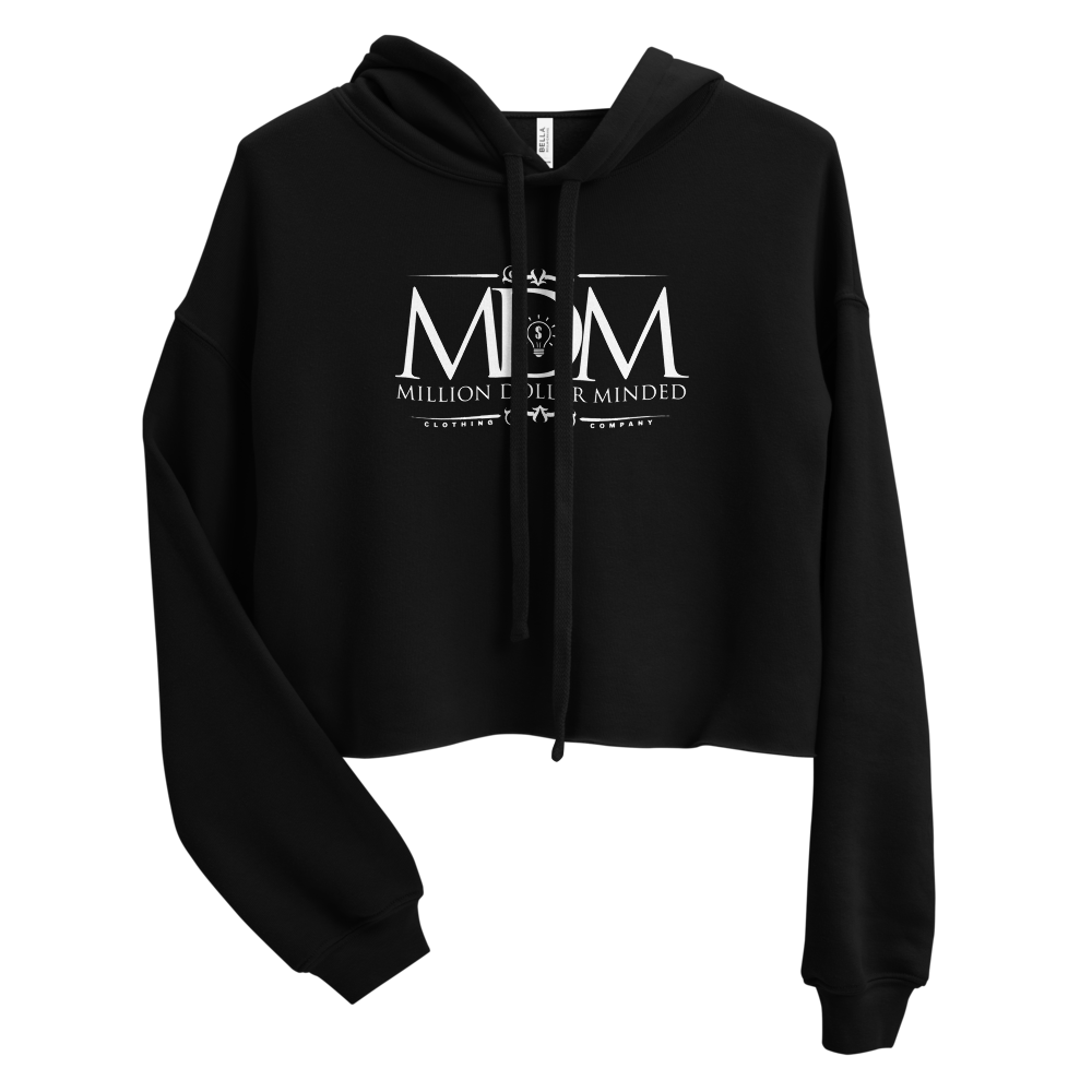 MDM Classy White Text Crop Hoodie