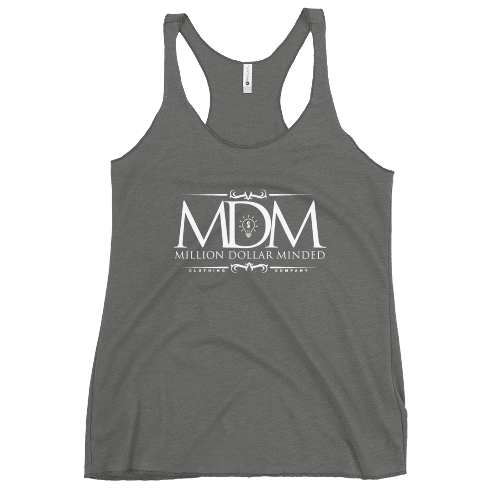 MDM Classy White Text Women's Racerback Tank Top