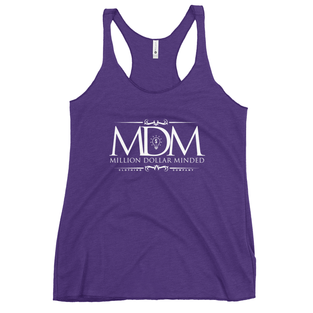 MDM Classy White Text Women's Racerback Tank Top