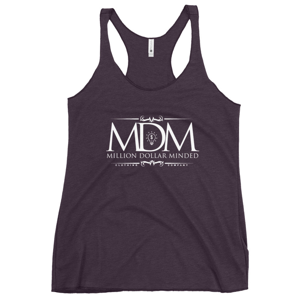 MDM Classy White Text Women's Racerback Tank Top