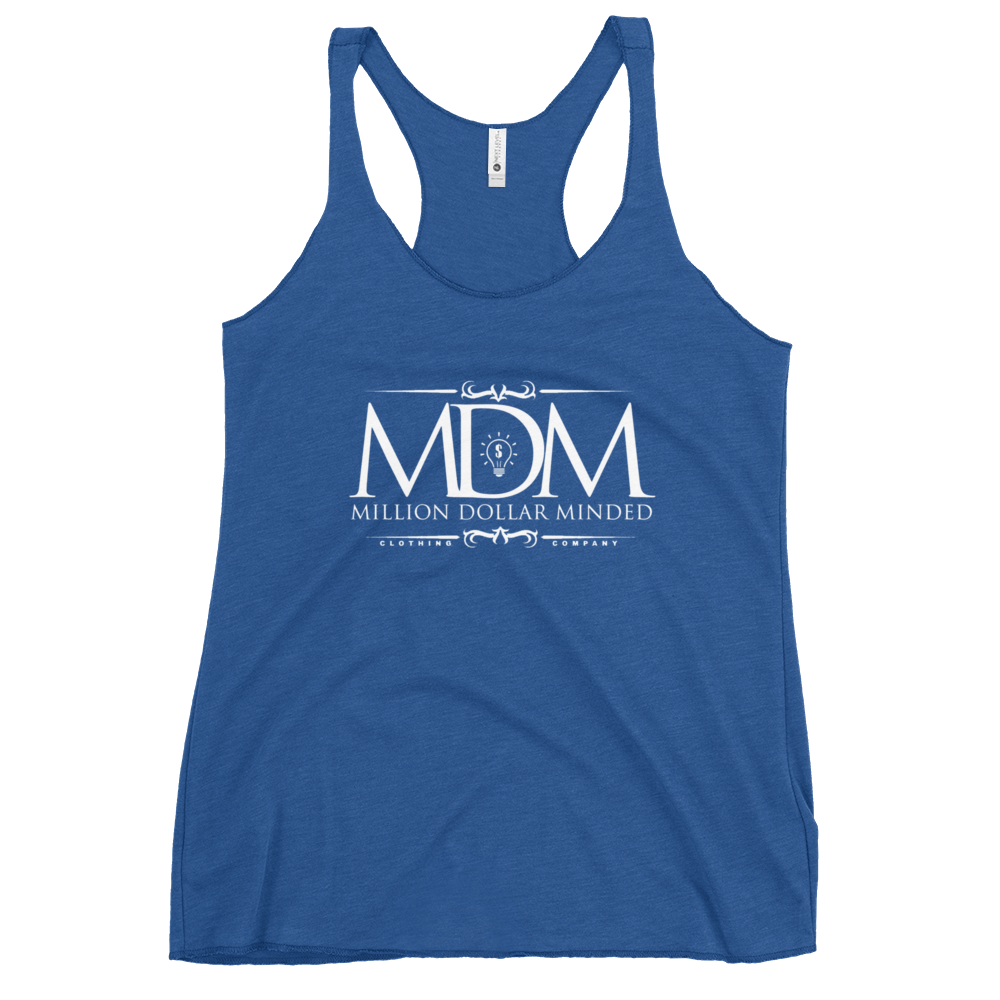 MDM Classy White Text Women's Racerback Tank Top